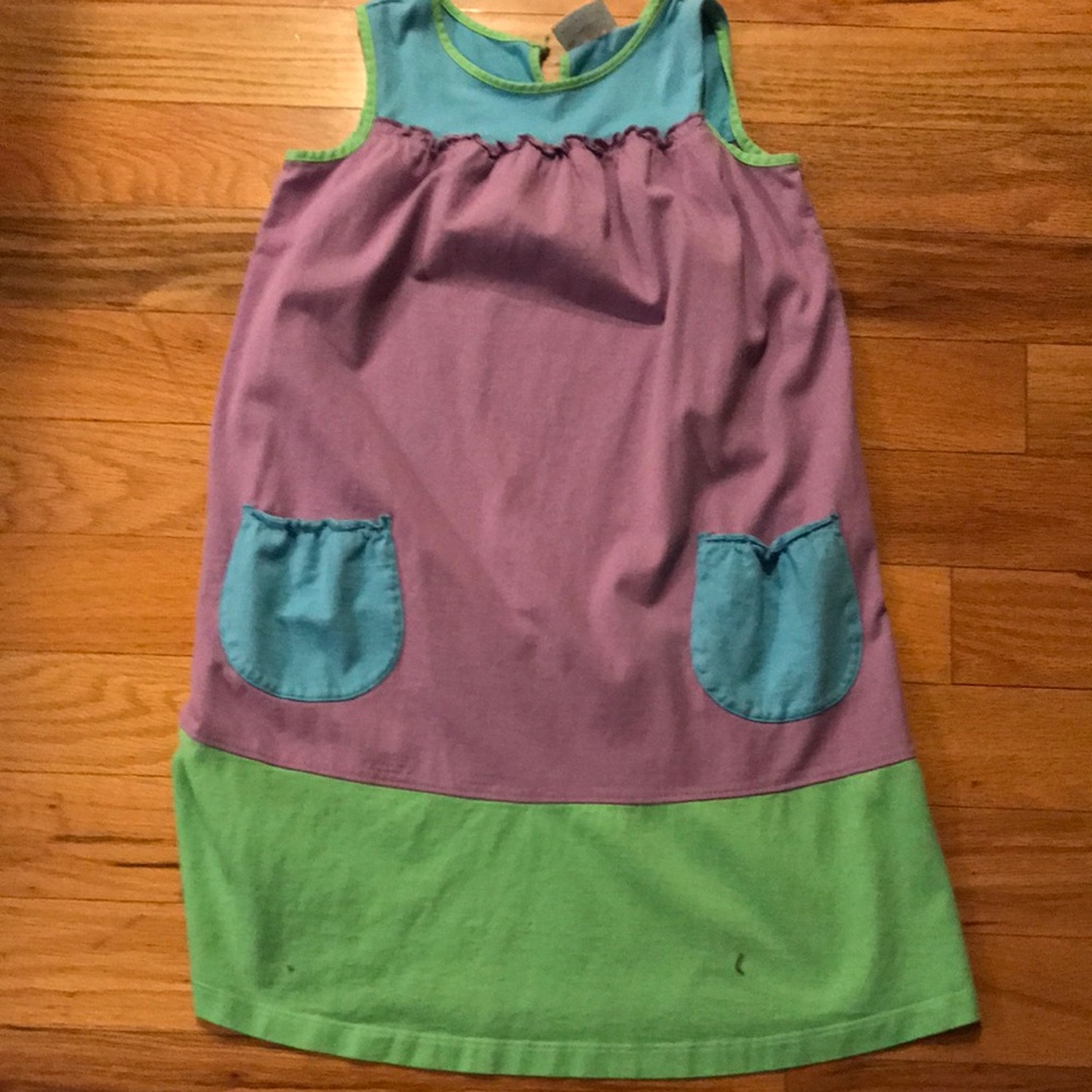 Hanna Anderson sundress size 130. Purple blue and green